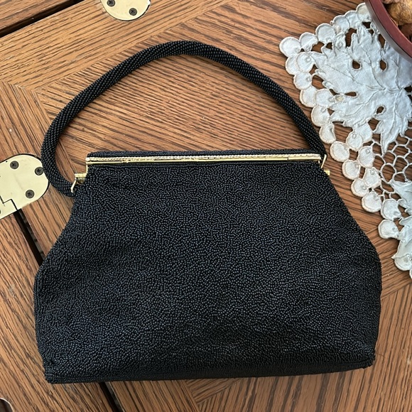 Vintage Hand Beaded Floral Needlepoint Handbag - Picture 2 of 12